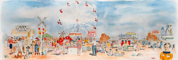 painting by Christine Aria Hostetler inspired by "Asteroid City"