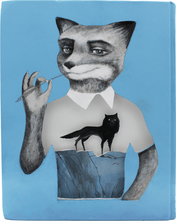 mixed media artwork by Valerie Savarie inspired by "The Fantastic Mr. Fox"