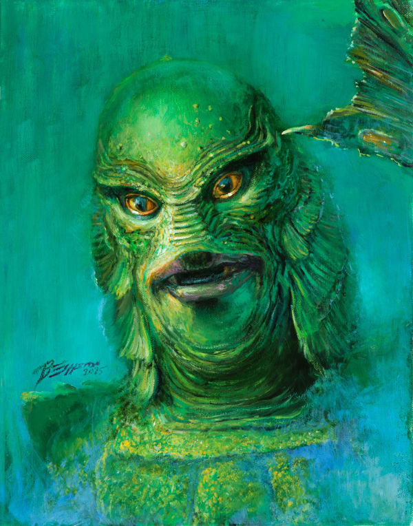 Bob Eggleton The Gillman, 2025 oil on linen 14 x 11 in 35.6 x 27.9 cm
