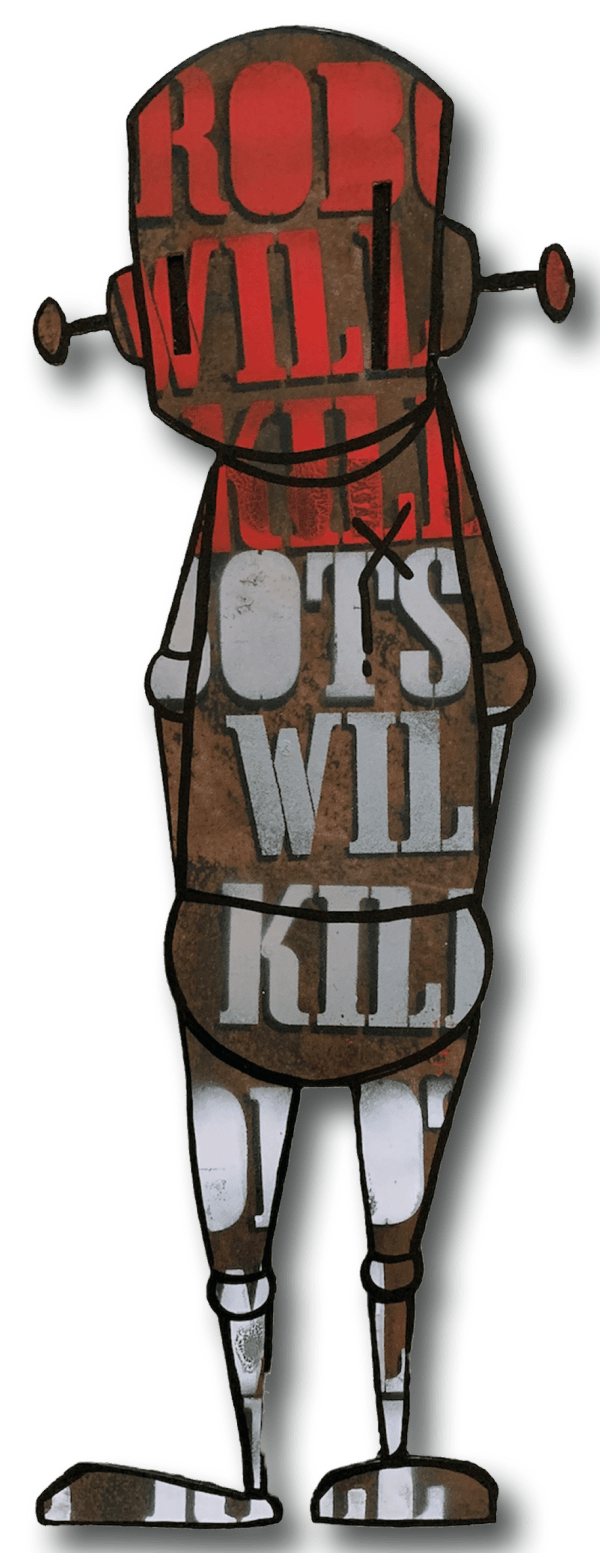 ChrisRWK Rust Wont Keep #2, 2023 mixed media on cut and patinated steel 10 x 25 in 25.4 x 63.5 cm