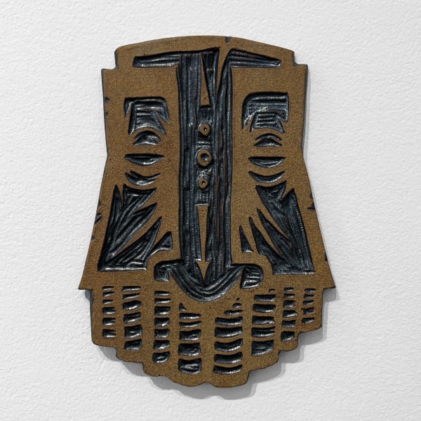 ceramic face tile by artist GATS