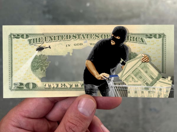 masked robber stealing the whitehouse