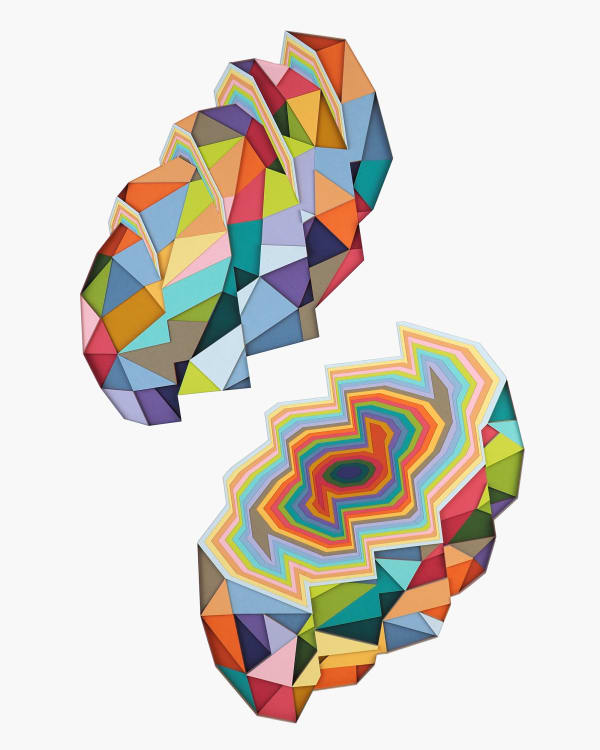 Huntz Liu Melted 3, 2024 layered hand-cut paper 25 x 18 in 63.5 x 45.7 cm