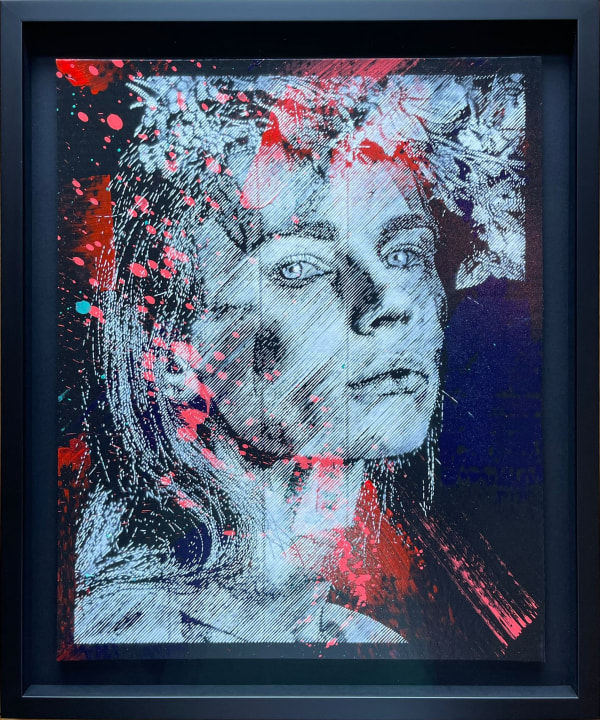 Stencil of a woman by SNIK