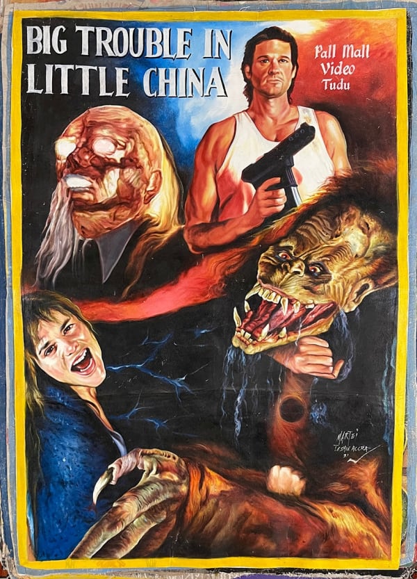 Deadly Prey (H.K. Mathias) Big Trouble in Little China, 2021 oil and enamel on flour sack 59 x 41 in 149.9 x 104.1 cm