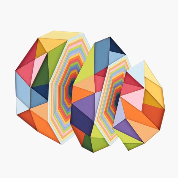 Huntz Liu Small Divide, 2024 layered hand-cut paper 12 x 12 in 30.5 x 30.5 cm