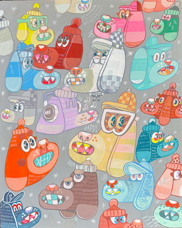 Ferris Plock Everybody Is Talking, 2025 acrylic on panel 15 x 12 in 38.1 x 30.5 cm