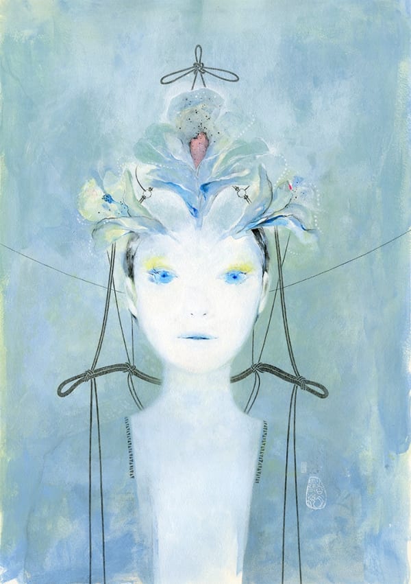 mixed media portrait "Hosu" by Soey Milk