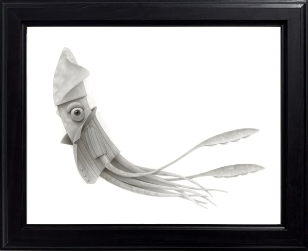 Drawing of a squid wearing a fancy jacket