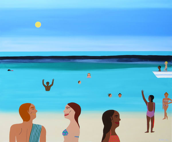 Chelsea Wong painting of people at beach