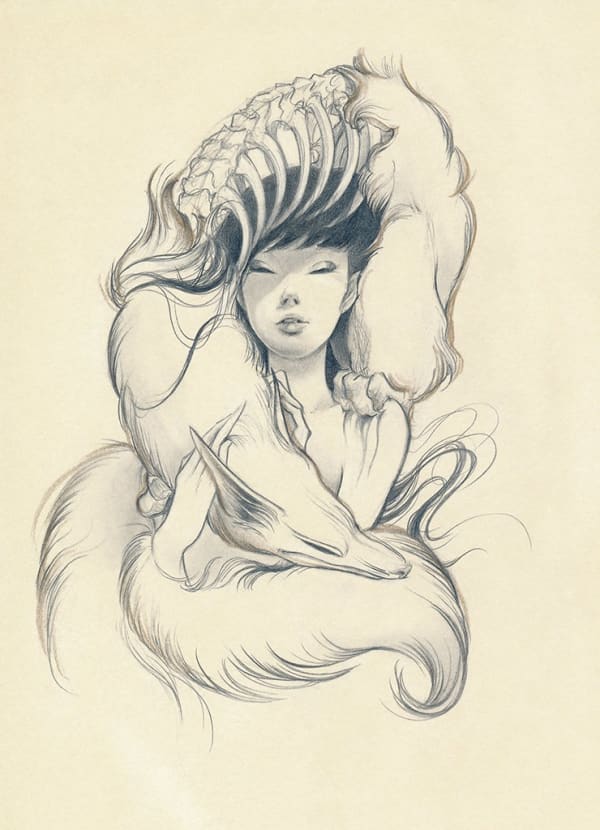 Ozabu, Kitsune Sketch 1, 2019