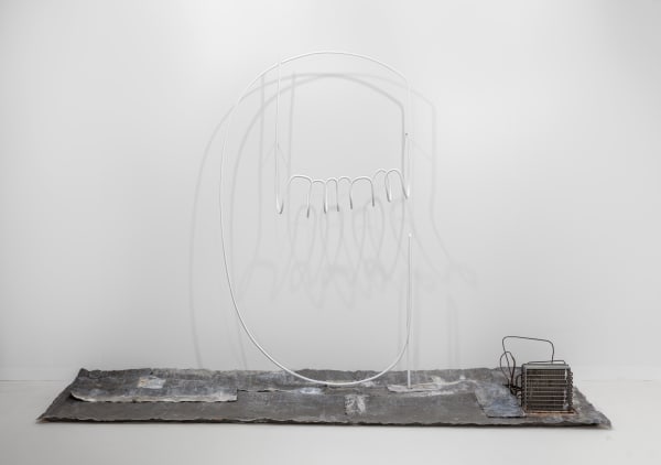 Pier Paolo Calzolari Senza Titolo (from the series "Gesti"), 1969 copper, cooling system, electric motor, lead base 230 x 130 x 35 cm base 315 x 90 cm