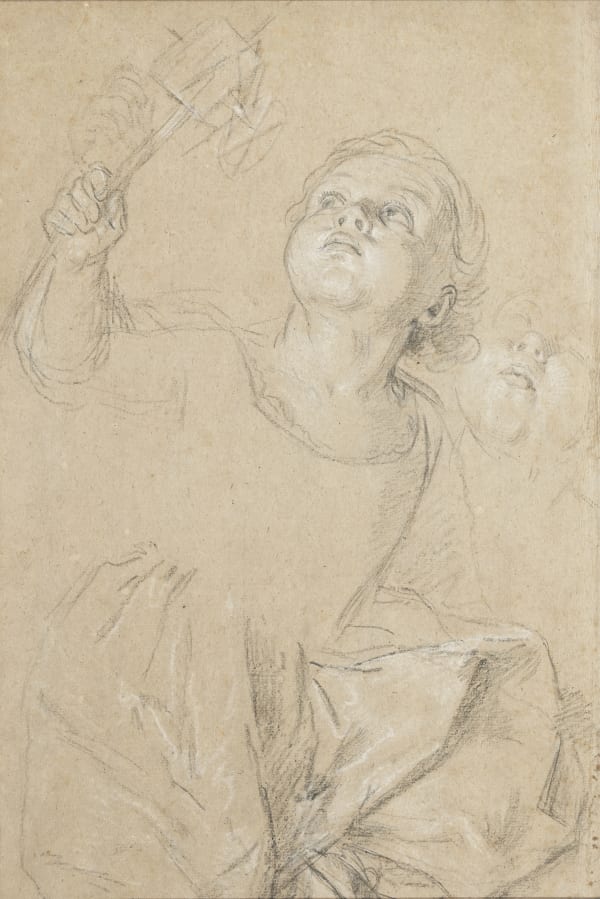 Carle Van Loo, Study for Marie-Rosalie van Loo holding a mill / étude pour Marie-Rosalie van Loo au moulin, ca....