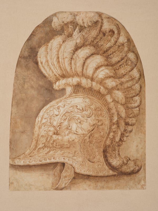 Giulio Romano - Study for a Parade Helmet/ Etude d'un casque de parade
