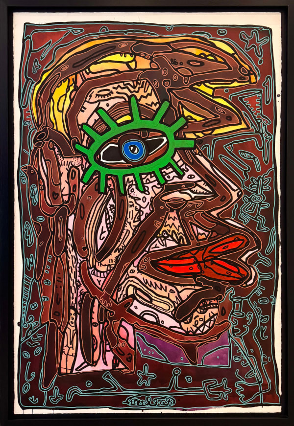 Robert Combas - ECO-ALCOOLIQUE, Le blond se refuse à pas voir vert - il est eco-alcoolique - pour que l'alcool ne soit pas rempli de produits chimiques, 2021