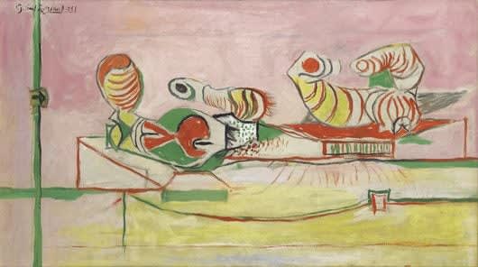 Graham O.M. Sutherland, Two Forms in a Terraced Landscape, 1951