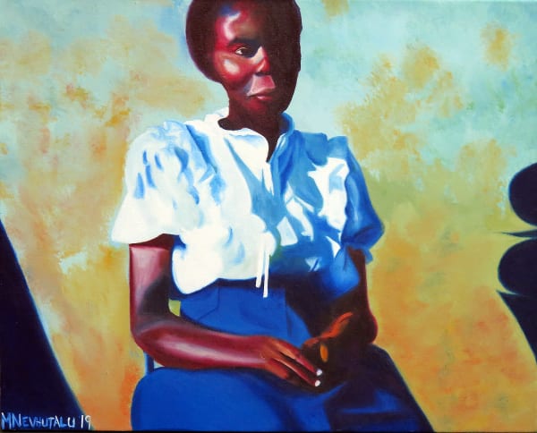 Mashudu Nevhuthalu, Auntie in a Blue Dress, 2019