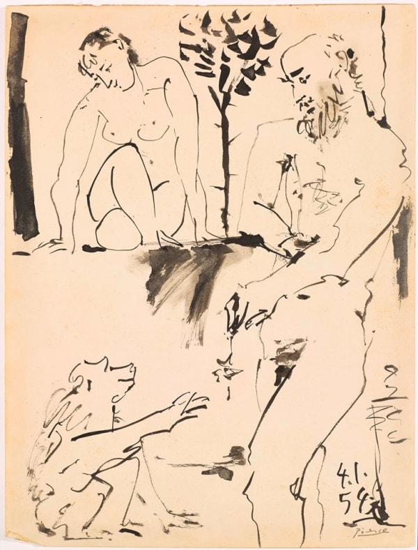 Pablo Picasso, Femme et singe, 1954