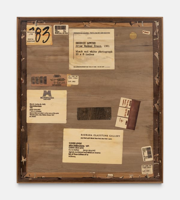 Michael Bühler-Rose, Verso (Sherri Levine, After Walker Evans, 1981, 2025