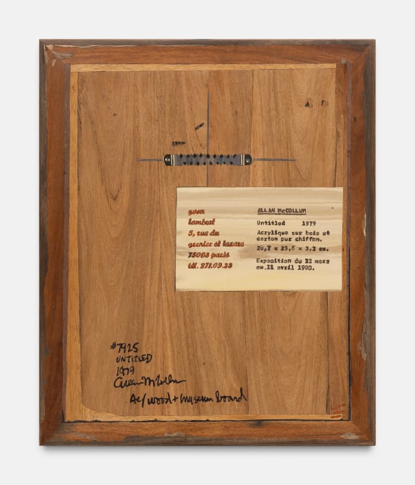 Michael Bühler-Rose, Verso (Allan McCollum, Untitled (Surrogate Painting #7925), 1979), 2025