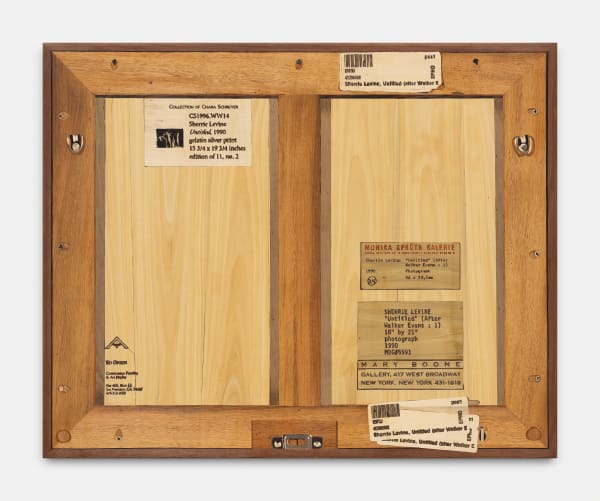 Michael Bühler-Rose, Verso (Sherri Levine, Untitled (After Walker Evans), 1990), 2025