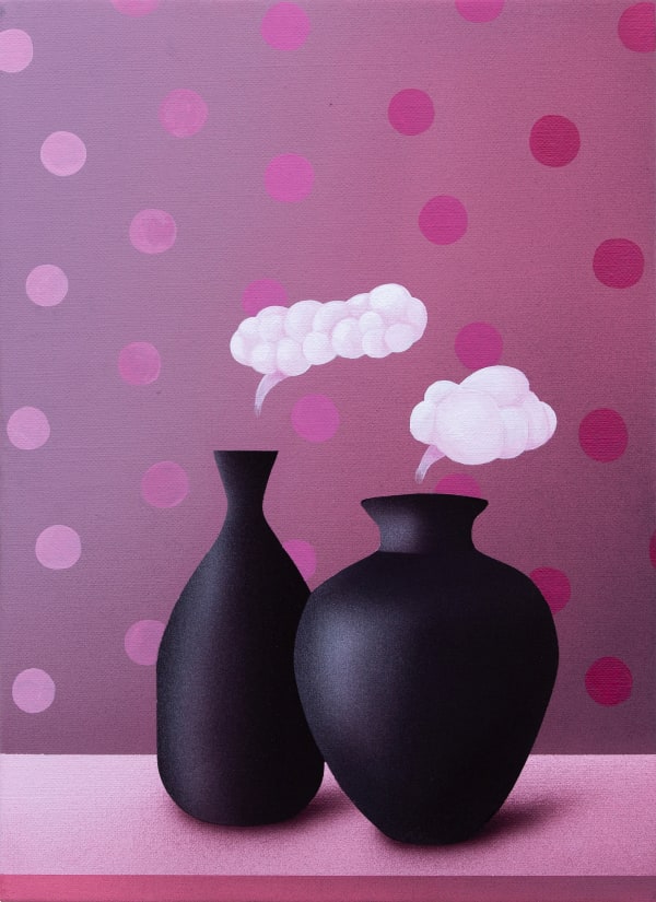Yohta Matsuoka, Black pots and cloud : Red, 2024