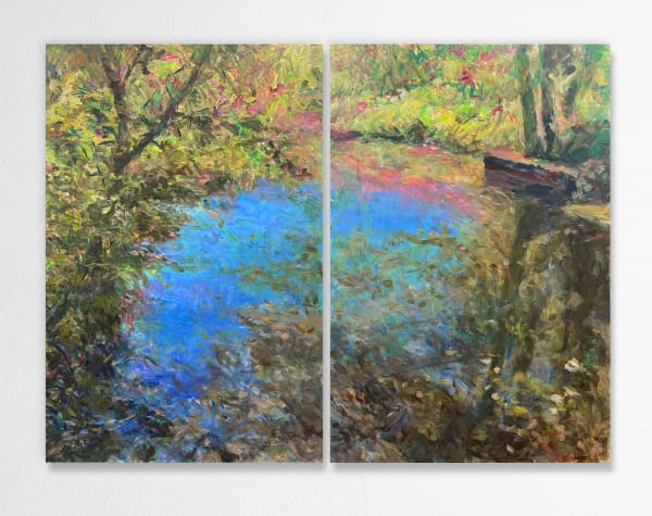 Foad Satterfield, Blue Diptych Between Space & Home
