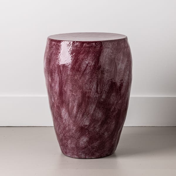 Burgundy Drum Table