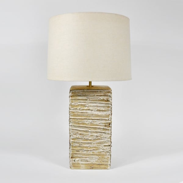 Pair of Cream Striated Lamps