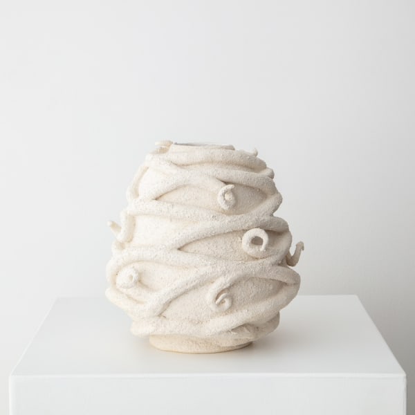 Christopher Maschinot Vine Vessel in White Dia 10" x H 12"