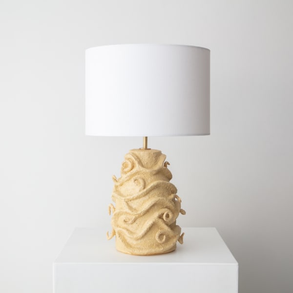 Christopher Maschinot Vine Table Lamp in Ochre Dia 8" x H 12 1/2"