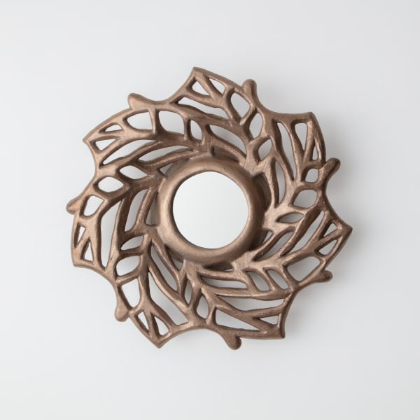 Christopher Maschinot Branch Mirror in Bronze Dia 27" x D 5"