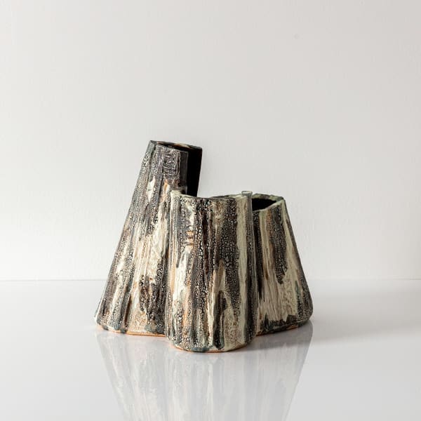 Low Asymmetrical Bark Vessel