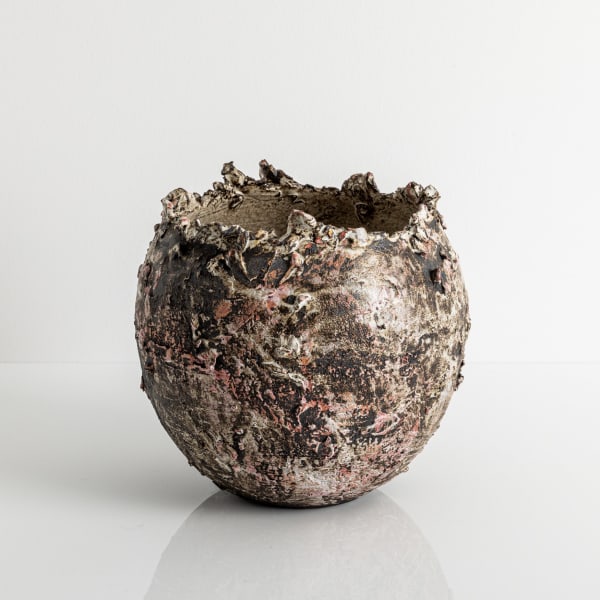 Black & Pink Textured Vessel