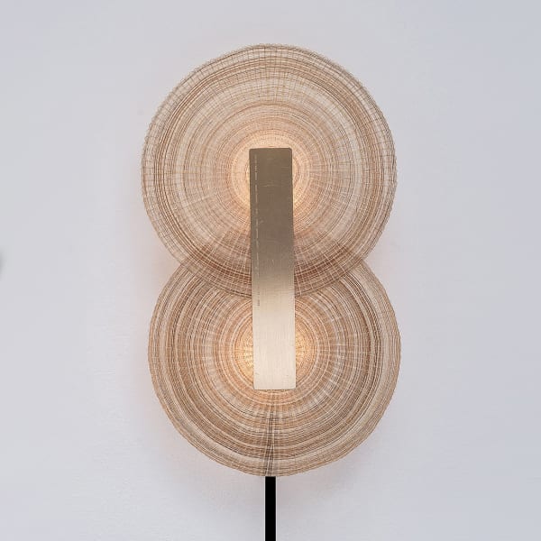 Double Natural Crin Wall Light