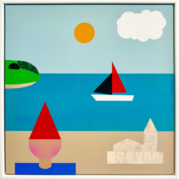 Wayne Youle, A marae and a church made of sand on a hot day at Te Kōhanga, 2025