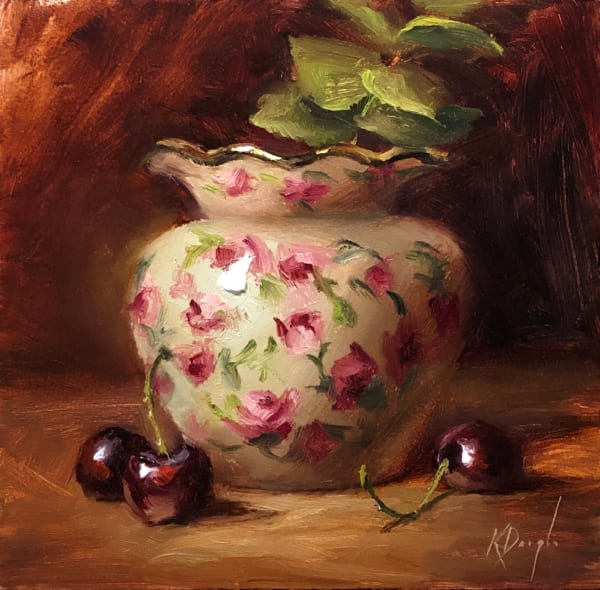 Karen Daigle, Floral Vase with Cherries