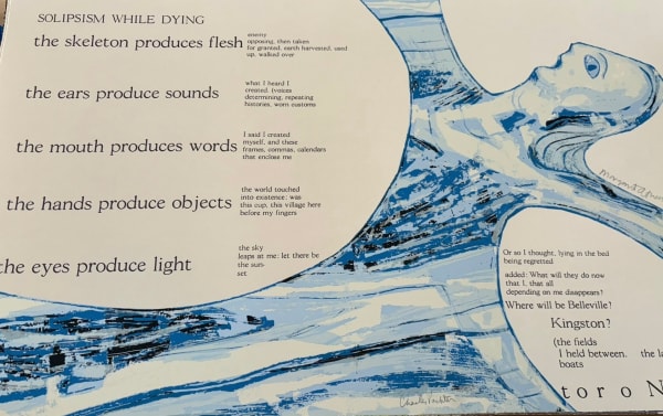 Charles Pachter SOLIPSISM WHILE DYING “Artist Proof” Journals of Susanna Moodie individually signed by Margaret Atwood and Charles Pachter 18 1/2 x 30 in. 47 x 76.2 cm.
