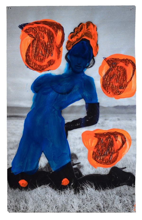In the Grass in Blue (with Orange), 2021