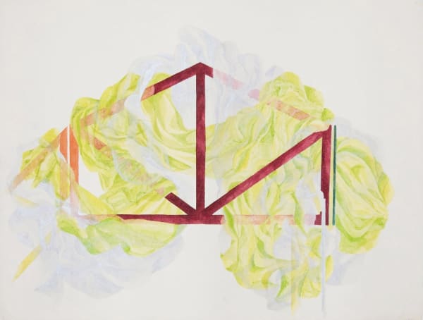 Red and Yellow watercolor painting on paper