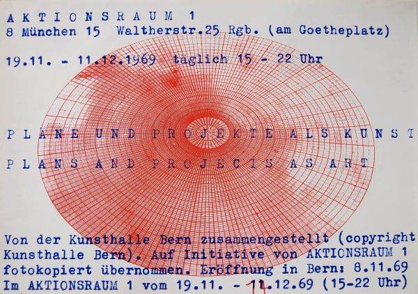 Poster from Aktionsraum 1, graphic design in red