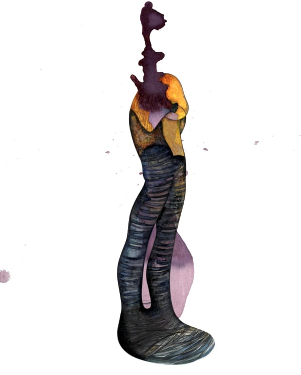 A figure drawn using natural pigments