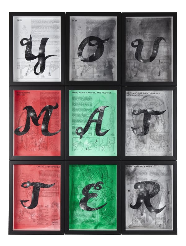Grid of nine 3 x 3 squares spells out " YOU MATTER"