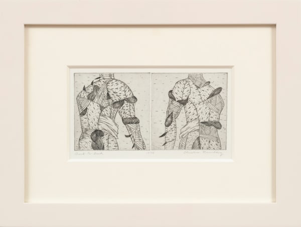 Drawing of back to back people