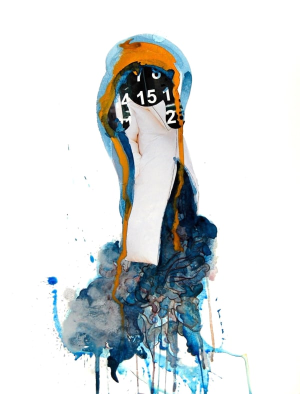 A figure collaged from images pulled from ethnographic, anthropology and fashion magazines