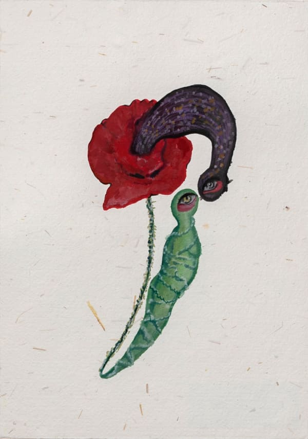 Alymamah Rashed Mirrors from the Sidewalks (A Pilgrimage from Turkey to Holland), 2024 Watercolor on handmade paper 21 x 29.7 cm 8 1/4 x 11 3/4 in (C01387)