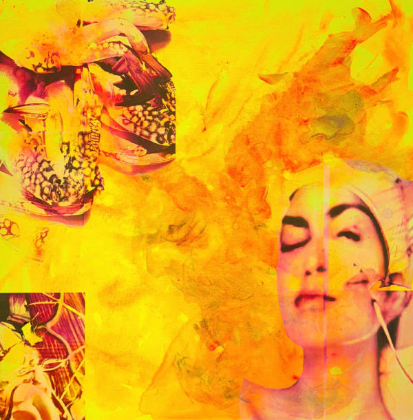 Talal Al Najjar Self-Care, 2025 Acrylic, polymer, vinyl on canvas 25 x 25 cm