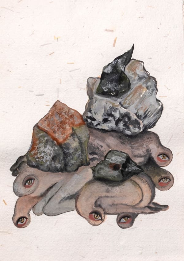 Alymamah Rashed Mirrors from the Sidewalks (A Pilgrimage from Turkey to Holland), 2024 Watercolor on handmade paper 21 x 29.7 cm 8 1/4 x 11 3/4 in (ITALY)