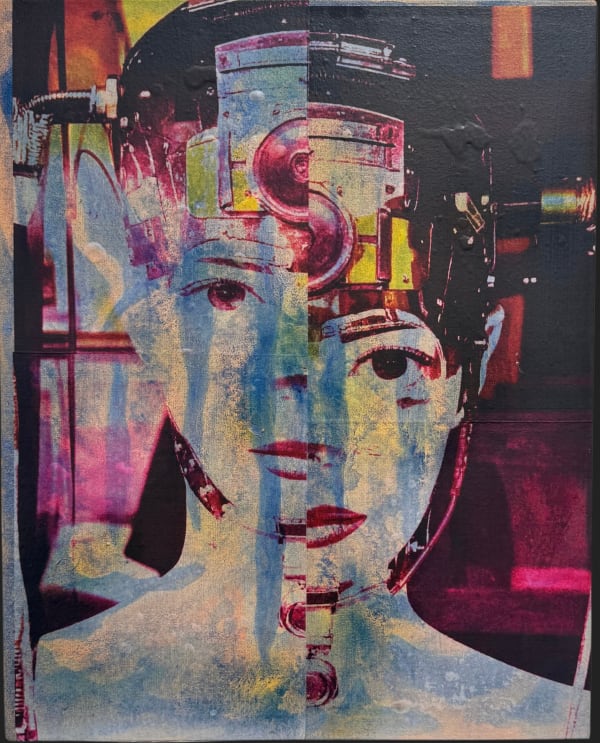 Talal Al Najjar Brain-Zap V2, 2025 Acrylic, vinyl on canvas 51 x 41 cm