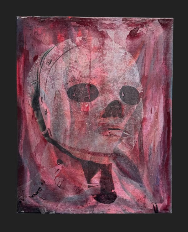 Talal Al Najjar Crash Dummy Saga, 2025 Acrylic, vinyl on canvas 50 x 40 cm